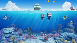 Treasure Divers as it appears in Super Mario Party Jamboree (Sushi moment)