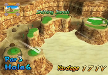 Hole 6 of Shifting Sands from Mario Golf: Toadstool Tour