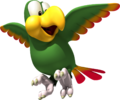 Artwork of Squawks the Parrot from Donkey Kong Country Returns