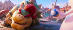 A defeated Bowser in the aftermath