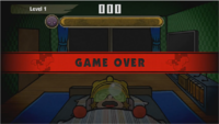 The game over screen of Gamer (9-Volt asleep).