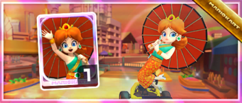 Daisy (Thai Dress) from the Spotlight Shop in the 2023 Winter Tour in Mario Kart Tour
