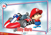The Mario Kart Wii Baby Mario trading card.