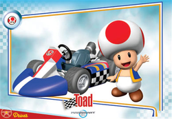 Mario Kart Wii trading card of Toad.