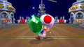 Toad, holding the Green Sports Crystal.