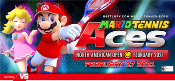 Banner for the Mario Tennis Aces North American Open February 2021 tournament