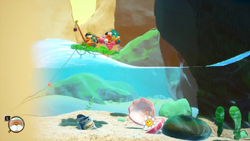 Screenshot of Casterway Habitat from Yoshi and the Mysterious Book