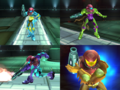 Dang! Having the 4 versions of the Fusion Suit [Fusion, Varia, Gravity, and Omega] would be AWESOME to have in brawl! :D