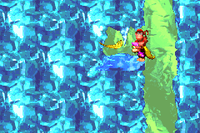The location of the golden feather of Black Ice Battle in Donkey Kong Country 2 for Game Boy Advance
