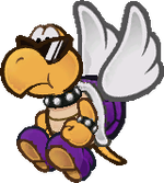 Sprite of a Dark Paratroopa from Paper Mario: The Thousand-Year Door