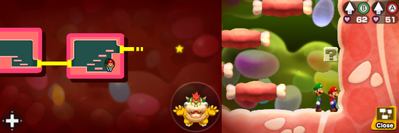 Last block in Flab Zone of Mario & Luigi: Bowser's Inside Story + Bowser Jr.'s Journey.