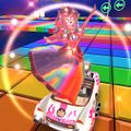 Pink Gold Peach tricking on SNES Rainbow Road
