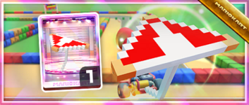 The 8-Bit Super Glider from the Spotlight Shop in the 2023 Mario Tour in Mario Kart Tour