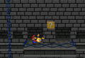 One of the hidden blocks in Bowser's Castle