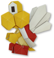 An origami Red Koopa Paratroopa