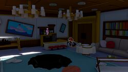 Mario and Bob-omb explore a wrecked cruise ship.