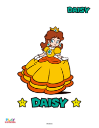 Fully-colored picture of Daisy from a paint-by-number activity
