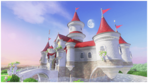 Screenshot of Peach's Castle as seen in Super Mario Odyssey