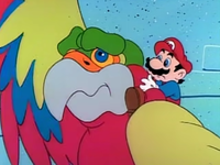 Mario on the Royal Parrot in The Adventures of Super Mario Bros. 3