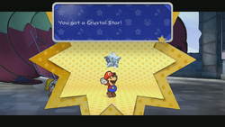 Mario getting the Diamond Star.