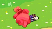 The hippo sleeping because of Kat & Ana's Nap Time