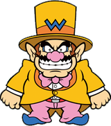 Wario's unique outfits in WarioWare: Snapped! (left) and WarioWare: D.I.Y. (right)