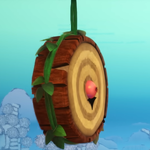 A target made from a log, from Yoshi and the Mysterious Book
