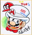 Mario and Cappy drawn by Sawada, used for the present of a lottery activity initiated by Famitsu