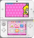 The "Spotlight: Peach" system theme for the Nintendo 3DS.
