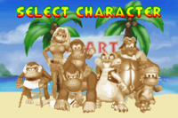 The character selection screen in the 2001 Diddy Kong Pilot.