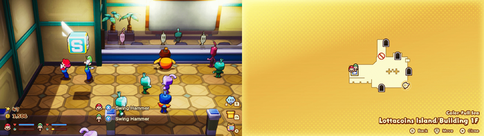 First Hidden block in Lottacoins Island from Mario & Luigi: Brothership.