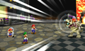 Mario, Luigi, and Paper Mario about to face Dry Bowser