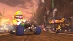 Wario, racing on the course.