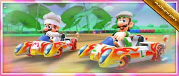 The Flaming Speeder Pack from the Battle Tour in Mario Kart Tour