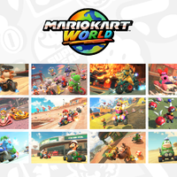 Cover image for the Free Roam (All Tracks) playlist for Mario Kart World on Nintendo Music used from September 8, 2026 onwards.