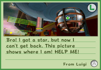 Luigi sends Mario a postcard pointing out he is in the Battlerock Galaxy