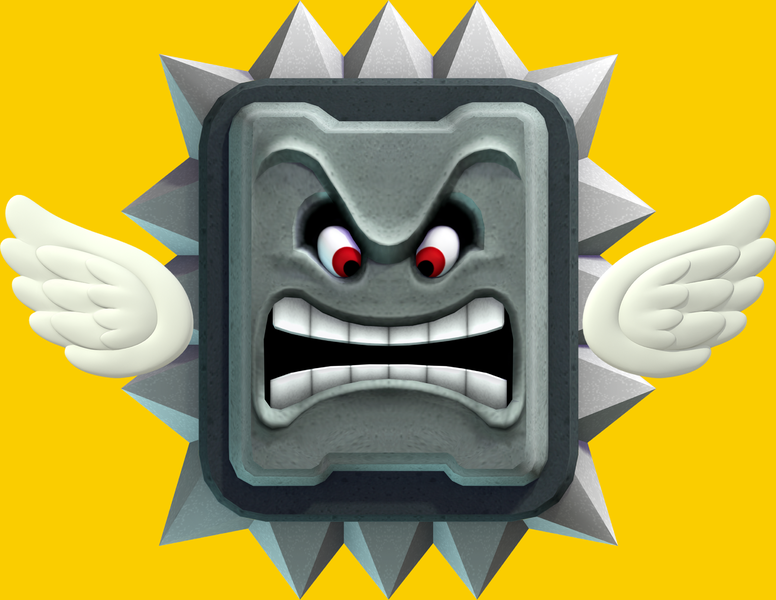 File:Winged Thwomp - Super Mario Maker.png