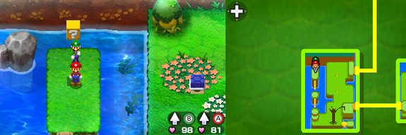Block 21 in Blubble Lake of Mario & Luigi: Bowser's Inside Story + Bowser Jr.'s Journey.