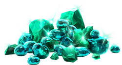 Artwork of emeralds from Donkey Kong Bananza