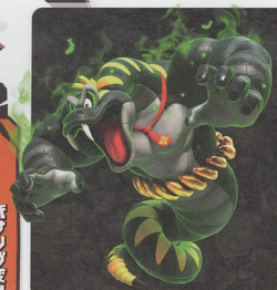 Artwork of the Snake Bananza form from Donkey Kong Bananza