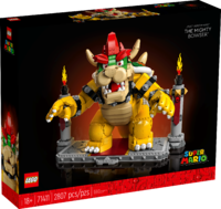 Front side of the box for "The Mighty Bowser" LEGO Super Mario building kit