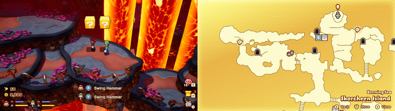 15th and 16th blocks in Skorcheen Island from Mario & Luigi: Brothership