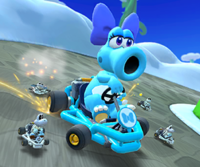 Thumbnail of the Bowser Cup challenge from the 2022 Mii Tour; a Smash Small Dry Bones challenge set on GBA Sky Garden