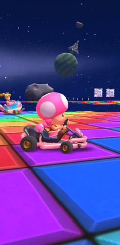 RMX Rainbow Road 1: On a planet in the background
