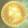A Peach Medallion seen in Mario Kart World