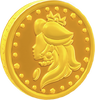 A Peach Medallion seen in Mario Kart World