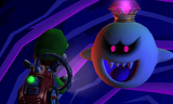 Luigi facing King Boo