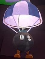 A Paper Macho Bob-omb from Paper Mario: The Origami King.