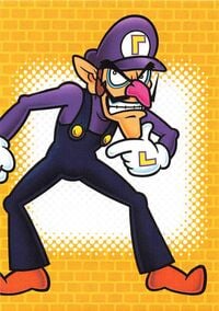 Waluigi line drawing card from the Super Mario Trading Card Collection