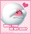 Valentine's Day card featuring Boo.
